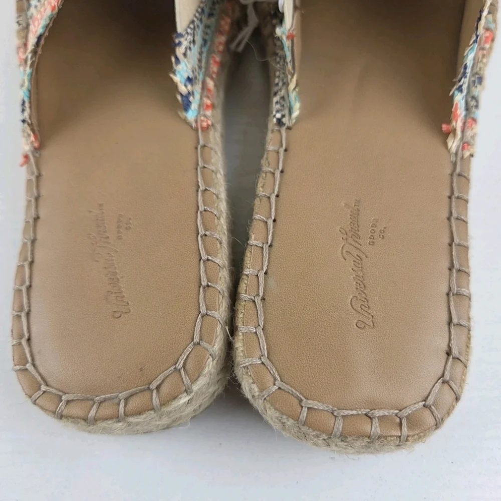 UNIVERSAL THREAD‎ Sonya Woven Slide Sandals Platform Espadrille Coral Womens 9.5